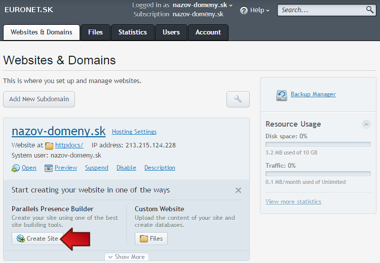 Create site